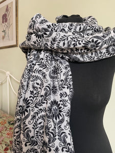 New in Black and White Paisley Blanket Shawl! Buy online from Emma's Emporium
