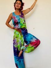 Load image into Gallery viewer, Multicolour tie-dye festival harem pants and genie trousers
