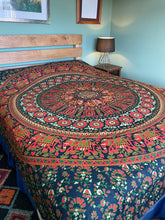 Load image into Gallery viewer, Bedspread - Peacock Elephant Print Double
