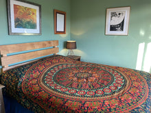 Load image into Gallery viewer, Bedspread - Peacock Elephant Print Double
