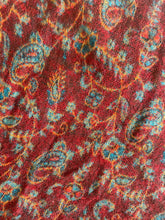 Load image into Gallery viewer, Emma&#39;s Emporium fleece genie harem trousers, loose fit warm winter  hippy pants, made from machine washable vegan fleece, in bright flower or paisley design. Slow fashion, ethically sourced hippie festival hippy fashion.
